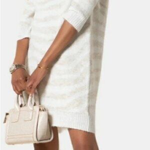 NWT Tart Collections Bambi Mock neck Sweater Dress in Ivory Size L